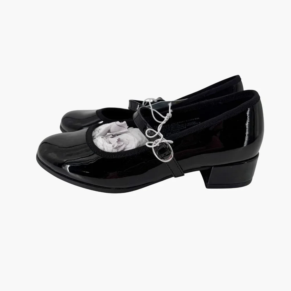 NEW Cat & Jack Kids' Avi Patent Dress Heels - Black - Size 13